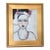 Chic French Woman Portrait Painting by Ruth Arenz Including the Antiqued Gold Wood Frame For Sale