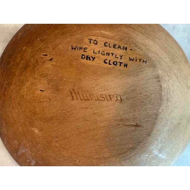 Green Vintage Hand Painted Decorative Munising Wood Bowl For Sale - Image 8 of 8
