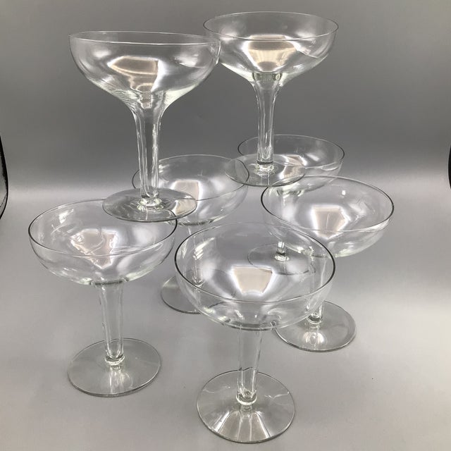 Vintage Hollow Stem Coupes Style Champagne Glasses Set of 8 Chairish