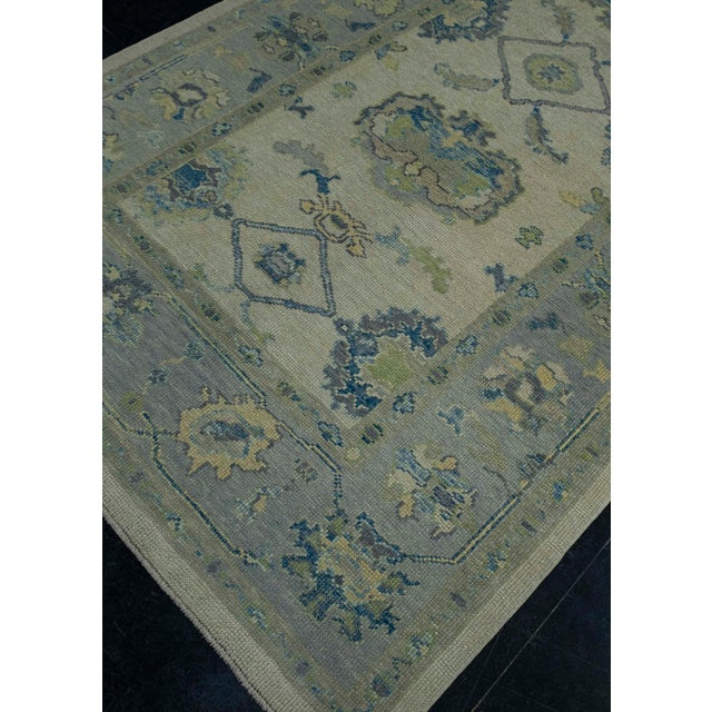 Turkish Turkish Oushak Rug 5'1" x 9'11" #18036 For Sale - Image 3 of 8