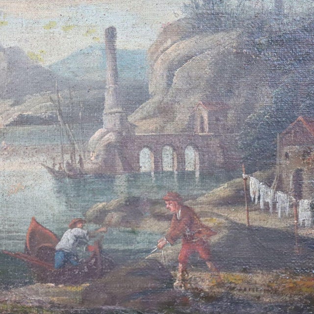 Coastal Landscape, 18th Century, Oil Painting on Canvas For Sale - Image 9 of 15