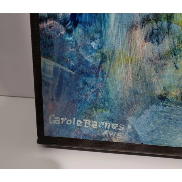 Wood 1990 "Sea Patterns" Contemporary Acrylic Abstract Paintings by Carol Barnes- a Pair For Sale - Image 7 of 10