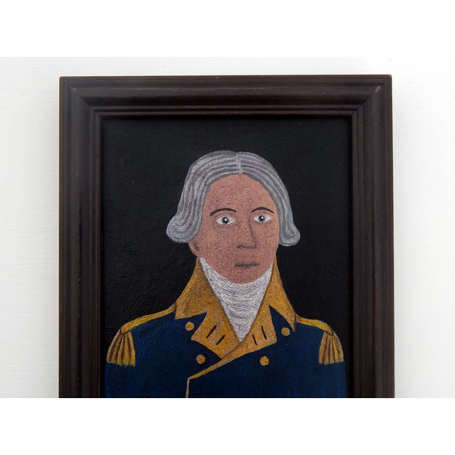 Matt Rix, Naive Style Admiral Portrait of Naval Officer, 2000s, Oil Painting, Framed For Sale - Image 7 of 9