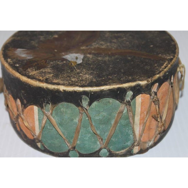 Mid 20th Century Pueblo Original Paint Decorated Drum For Sale - Image 4 of 7