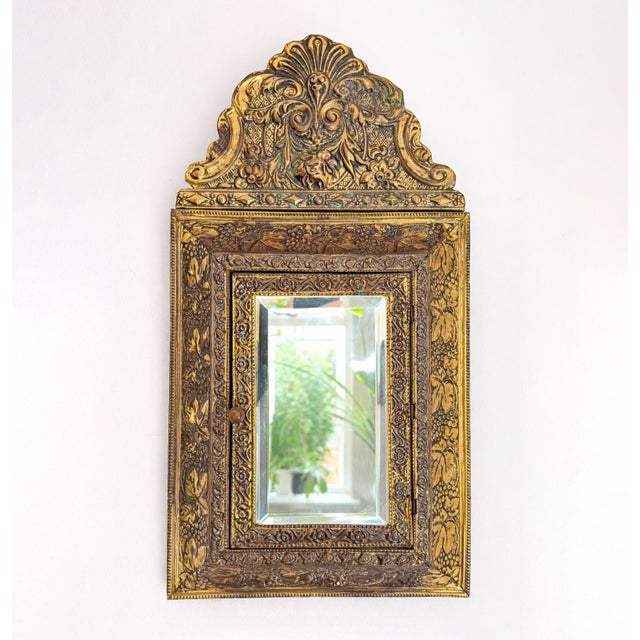 Antique Victorian Wall Cabinet with Beveled Mirror and Brush, Late 19th Century For Sale - Image 17 of 17