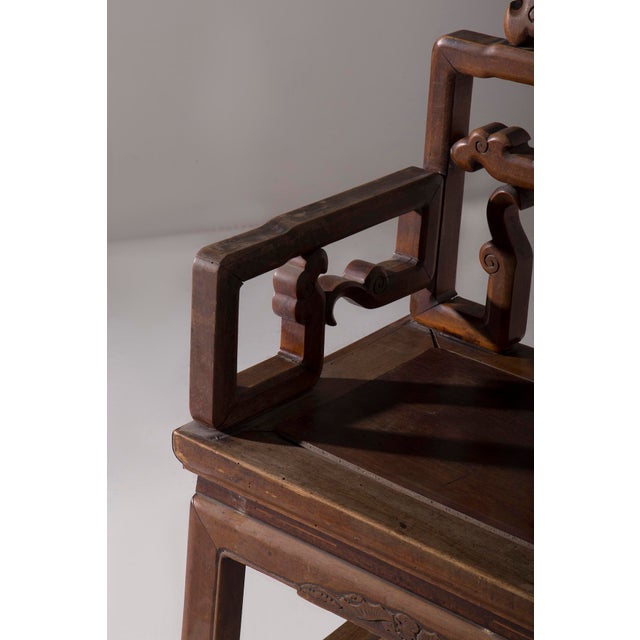 Late 19th Century Chinese Qing Style Ceremonial Chair, 1890 For Sale - Image 5 of 9