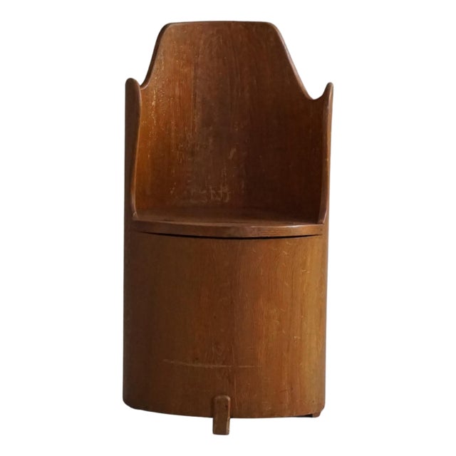 Mid-Century Scandinavian Modern Stump Chair in Pine, 1950s For Sale