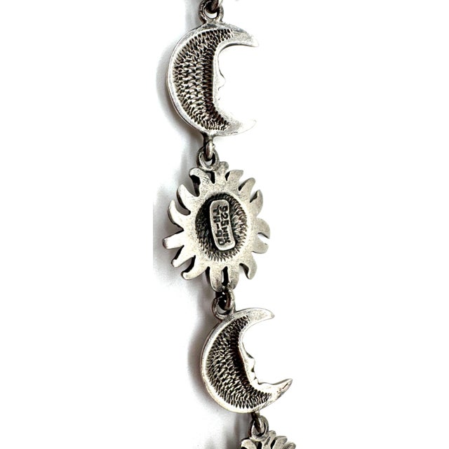 Sergio Bustamante Sergio Bustamante Signed Sterling Sun & Moon Link Bracelet, Rare Edition, 1980s For Sale - Image 4 of 18
