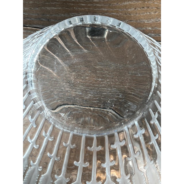 Vintage Lalique Crystal Feather Ears of Wheat 10" Diameter Centerpiece Bowl France For Sale - Image 10 of 10