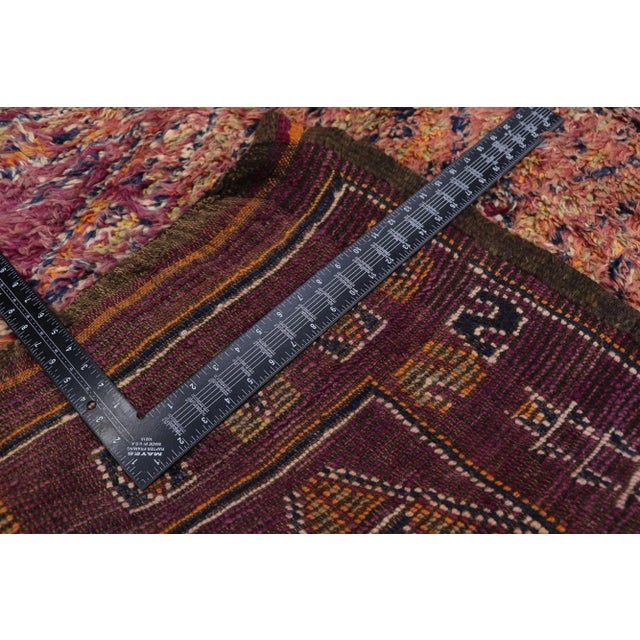 Magenta Late 20th Century Vintage Beni MGuild Moroccan Rug, 07'02 X 09'00 For Sale - Image 8 of 12