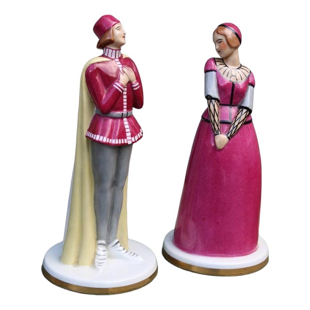 Art Deco Romeo and Juliet Table Lamps from Robj, France, 1930s, Set of 2 For Sale