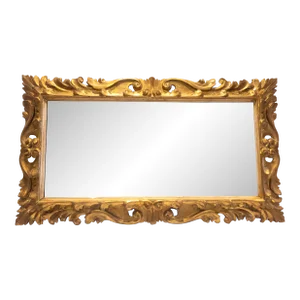 19th Century Italian Giltwood Florentine Picture Frame Mirror Hollywood Regency