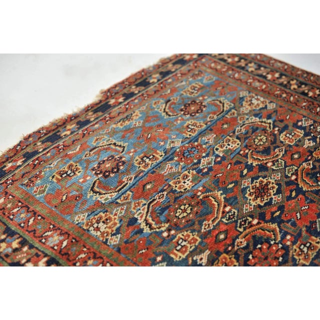 Name: Two-Toned Blue/Blue Antique Herati Design Size: 3.5 x 4.11 Age: Antique Pile: Low About: Such a lovely piece....