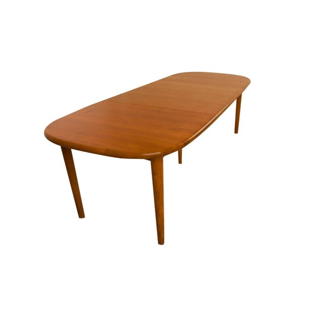1970s Danish Teak Rounded Corners Extendable Rectangle Dining Table For Sale - Image 10 of 10