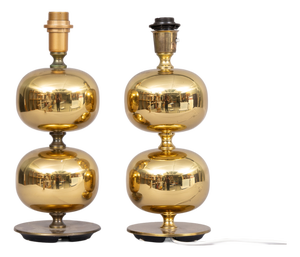 Brass Table Lamps from Tranås Stilarmatur, Sweden, 1960s, Set of 2