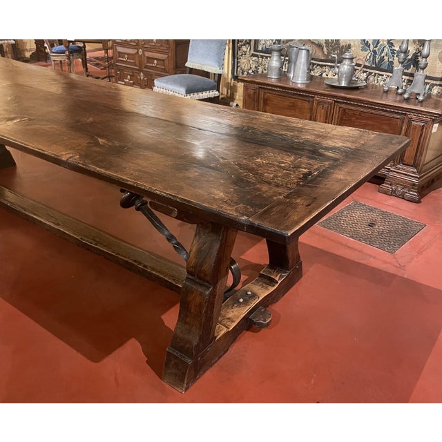 Spanish Medieval Style Monastery Table in Oak For Sale - Image 3 of 14