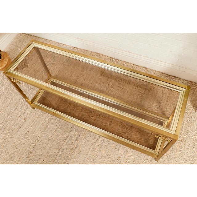Mastercraft Mastercraft Brass 1970’s Hollywood Regency Entry Table, Attributed For Sale - Image 4 of 9