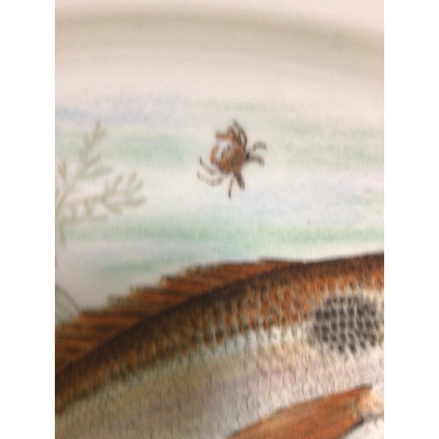 Hand Painted Porcelain Fish Serving Platter by J K W West German 1930's For Sale - Image 11 of 12