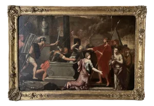 Figurative Scene, Late 1600s, Oil on Canvas, Framed