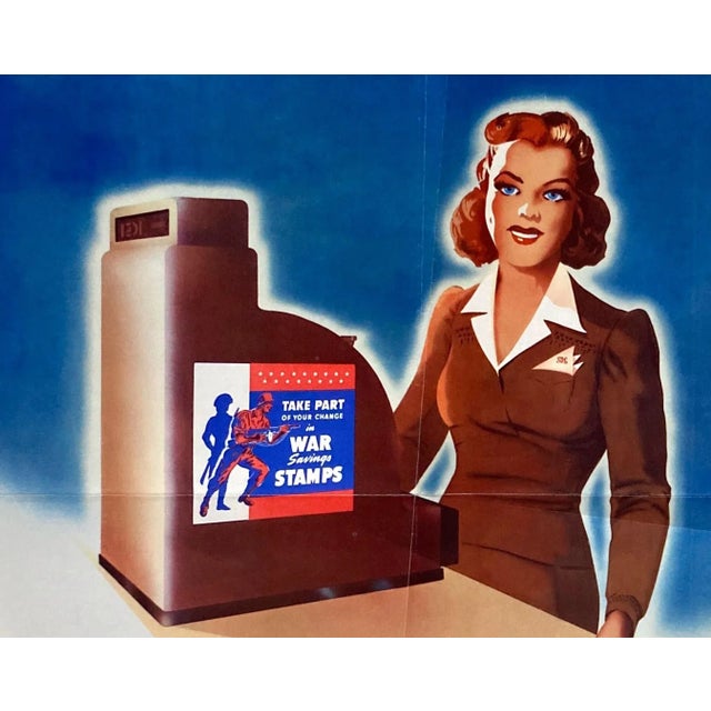 Presented is a vintage WWII poster, encouraging the purchase of War Savings Stamps. The poster was published by the U.S....