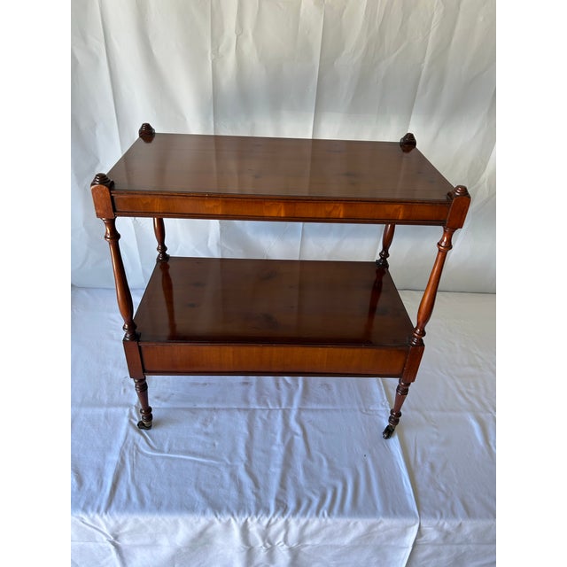 English Pair of Antique English Mahogany Two-Tier Side Tables on Casters, Circa 1900 For Sale - Image 3 of 16