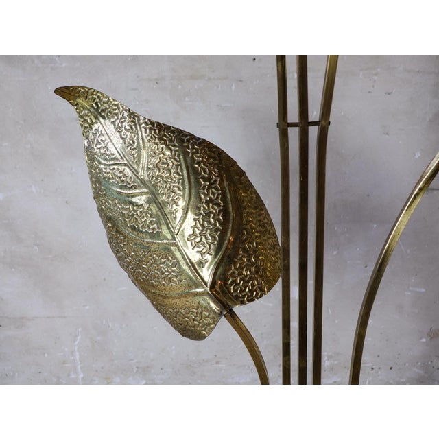 Floor lamp with brass leaves by carlo giorgi for bottega gadda, italy, 1970s. this stylish floor lamp, designed by carlo...