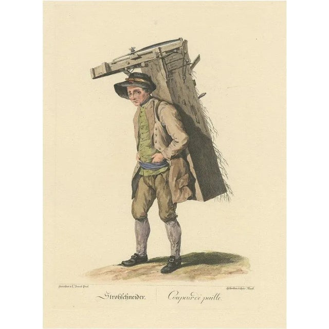 After J.C. Brand, Straw Cutter, Likely in Austria, 1775, Print For Sale - Image 6 of 6