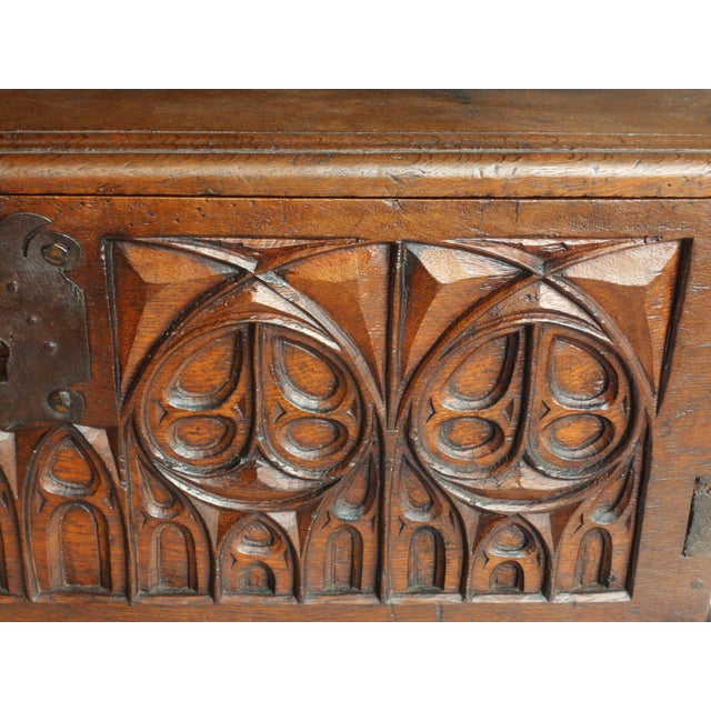 Small Antique Gothic-Style Chest, 1500s For Sale - Image 5 of 10