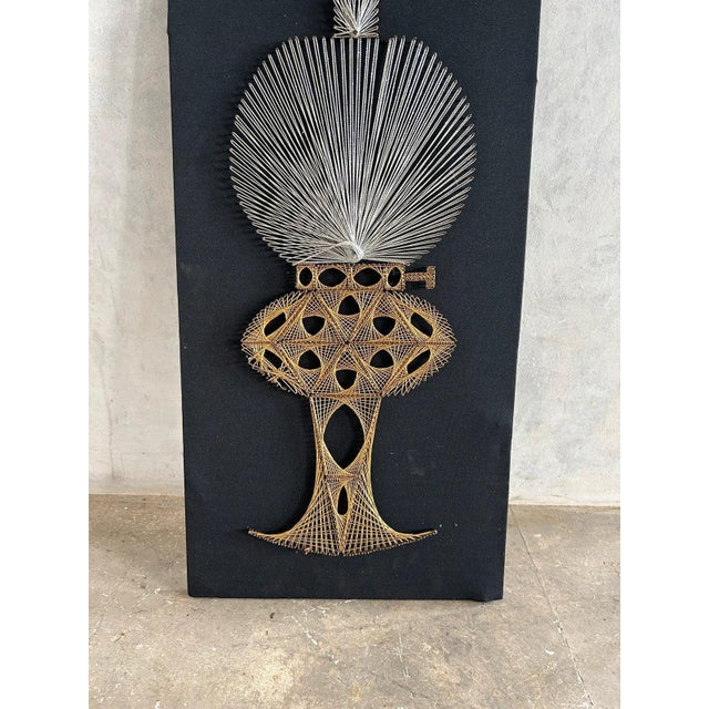 Black Mid-Century Black and Gold Oil Lamp String Artwork For Sale - Image 8 of 13