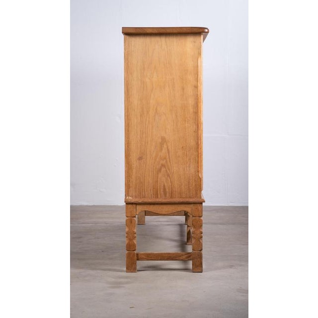 Brown Danish Brutalist Oak Sideboard by Henning Kjærnulf, 1970s For Sale - Image 8 of 10