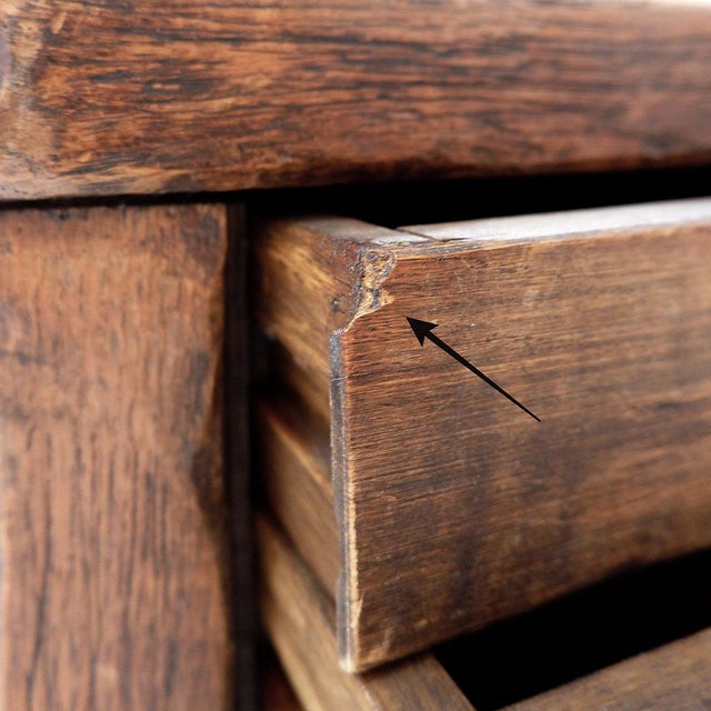Mid-Century Rustic Wood Nightstand For Sale - Image 11 of 13