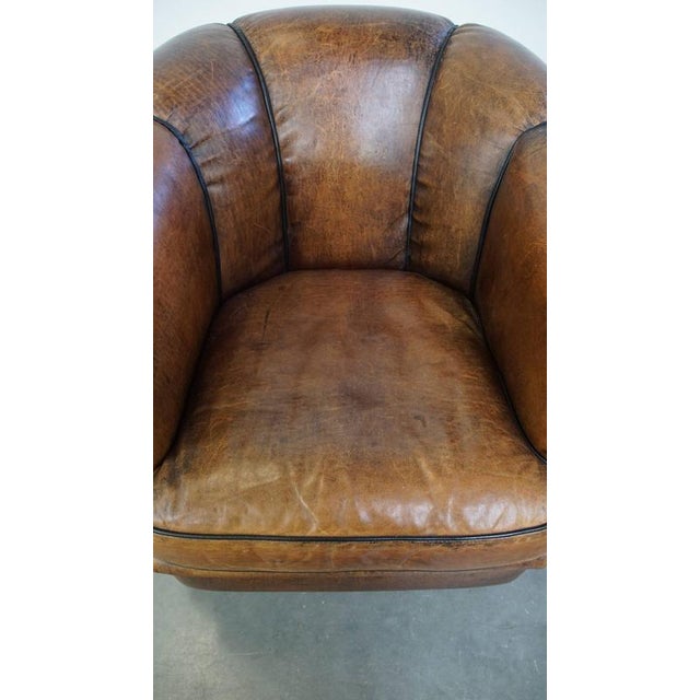 Vintage Sheep Leather Club Chair For Sale - Image 6 of 13