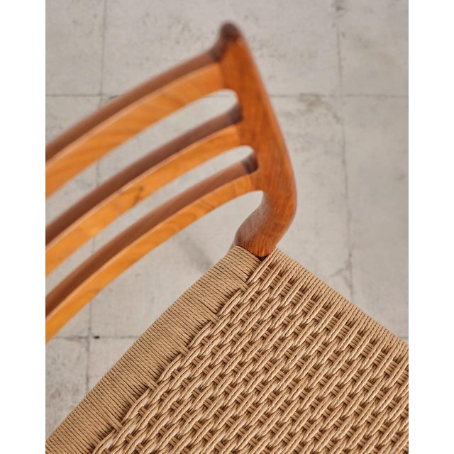 Model 78 Dining Chairs in Teak with Paper Cord Weave by Niels O. Møller for j.l. Møllers, Denmark, 1960s, Set of 6 For Sale - Image 16 of 18