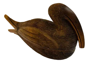 Hand-Carved Wooden Box in the Shape of a Hagedash Bird from the Ibis Family, 1960s