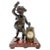 Antique French Mantel Clock in Bronze with Marble Base For Sale