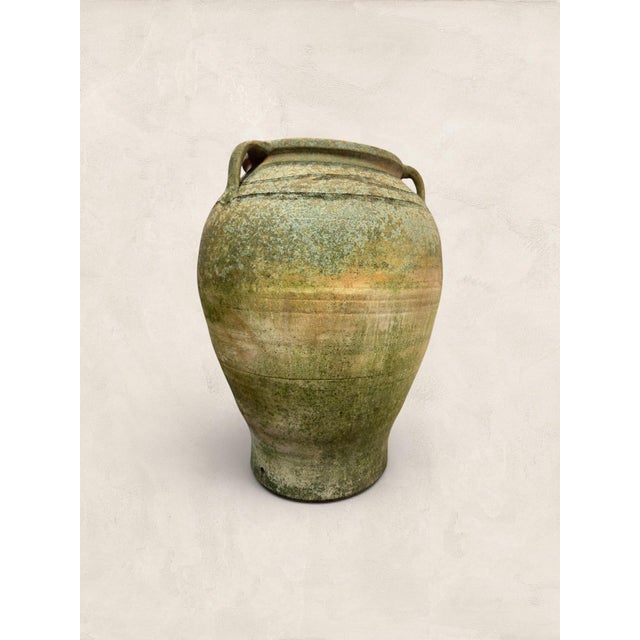 Late 19th Century X Large (32" H) Pair of Antique Greek Terracotta Olive Jars With Weathered Patina For Sale - Image 13 of 14