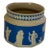 Antique Copeland Late Spode Blue Jasperware Cache Pot Planter Neoclassical Figures C. 1894-1910 For Sale