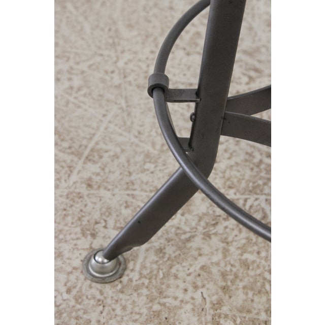 Set of 6 Restoration Hardware Adjustable Toledo Leather Seat Stools For Sale - Image 11 of 15