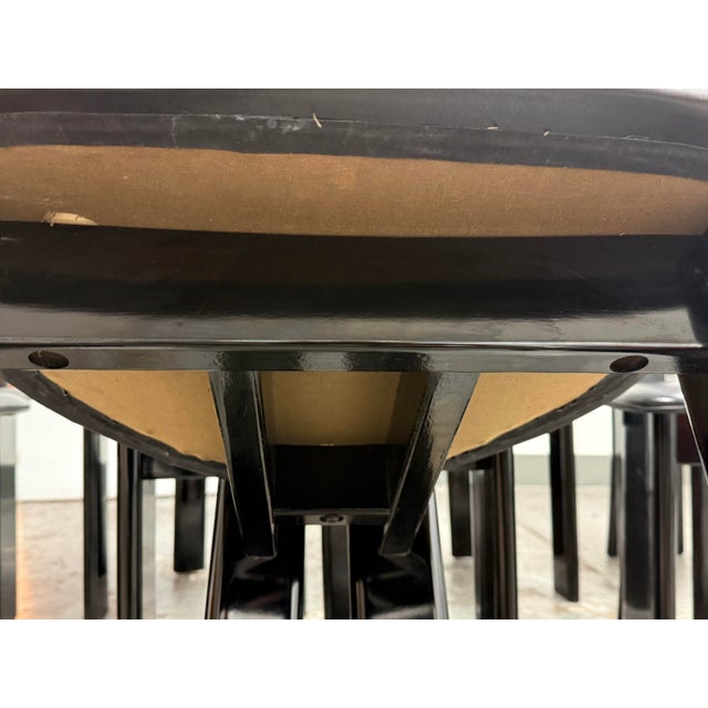 Pierre Cardin for Roche Bobois Vintage Black Lacquer Dining Chairs, Set of Eight For Sale - Image 12 of 12