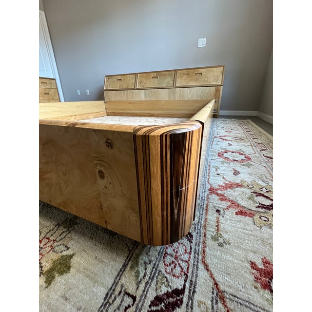 1980s Vintage Henredon Scene Two King Size Storage Headboard and Bed Frame For Sale - Image 5 of 13