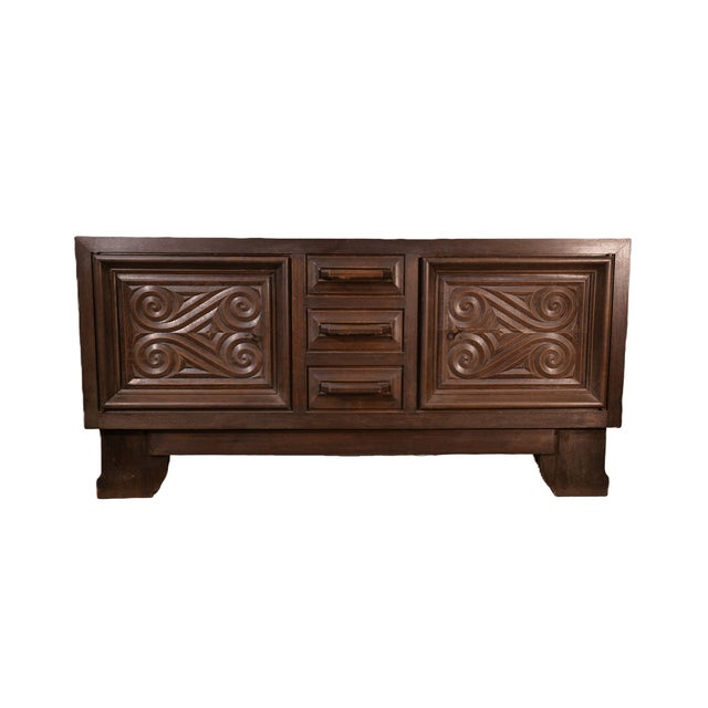 Wood Oak Sideboard by André Le Picard, 1950s For Sale - Image 7 of 10