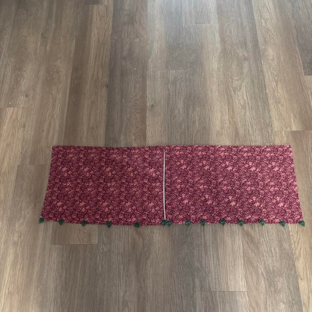 Textile Burgundy Artisan Privacy Panels Lined Beaded Handmade For Sale - Image 7 of 11