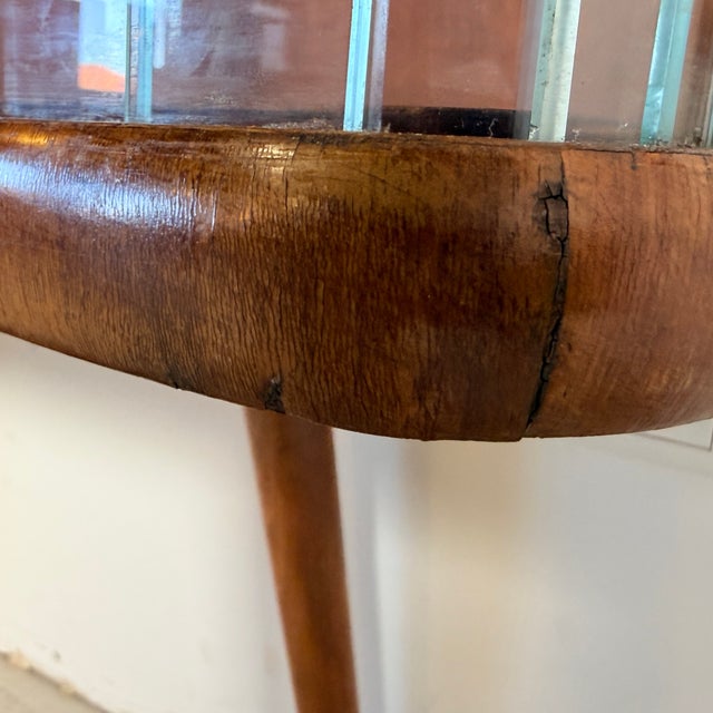 Vintage Art Deco Display Cabinet with Glass Slats in Warm Walnut Veneer, 1950s For Sale - Image 10 of 14