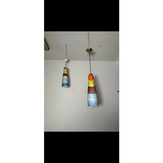 Murano Glass Pendants in the style of Massimo Vignelli, 1950s, Set of 2 For Sale - Image 9 of 10