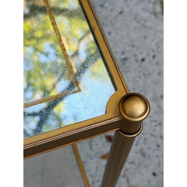 Lillian August 'Anton' Aged Brass and Shagreen Side Table For Sale - Image 14 of 17