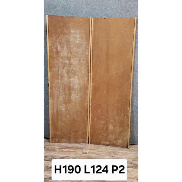 2-Panel Folding Screen with Historical Figure and Symbols For Sale - Image 5 of 6