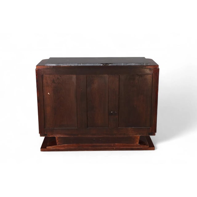 1920s French Art Deco Marble Top Walnut Sideboard Buffet For Sale - Image 4 of 7