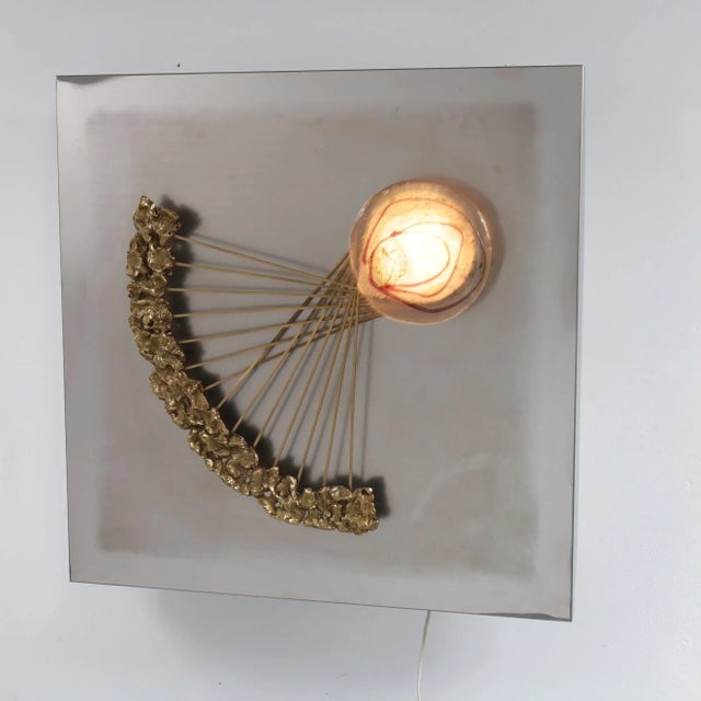 Gold Italian Sculptural Wall Light by Angelo Brotto for Esperia, 1970 For Sale - Image 8 of 18