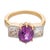 Contemporary Vintage Gia 2.65 Carat Purple Sapphire Diamond 18k Yellow Gold Ring, Size 4.75 For Sale - Image 3 of 5