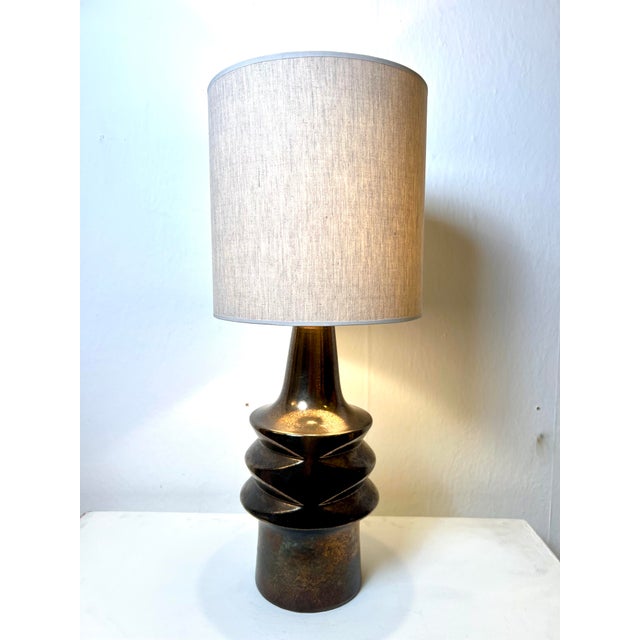 Mid-Century Modern German Ceramic Table Lamp For Sale - Image 5 of 6